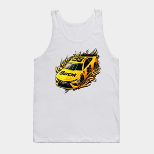 Cool yellow Nascar car, greatest grand prix champion Tank Top